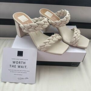 Dolce Vita Women’s Braided Block Heel Sandals - Cream size 8.5